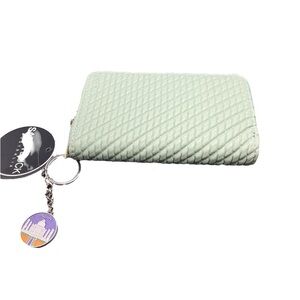 NWT Mint Green Quilted Wallet with Keychain